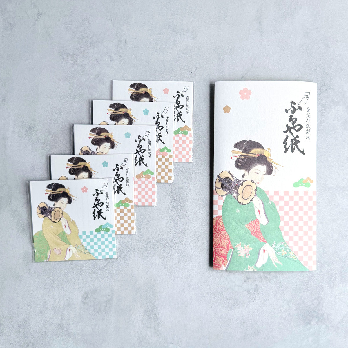 吸油紙] 5 本書套裝MAIKO（美麗的女人畫）|金澤金箔|箔一｜Made in