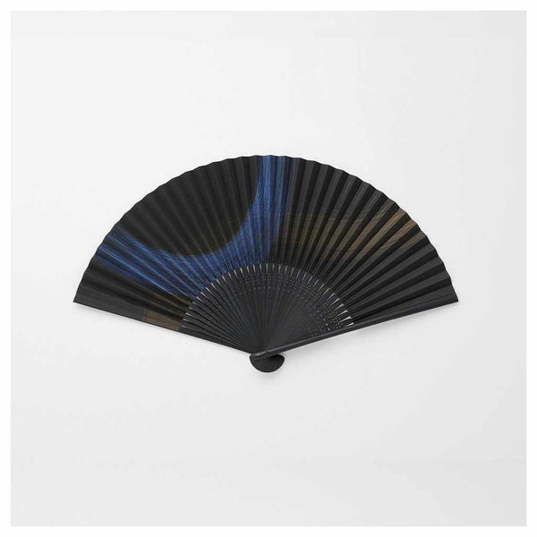 [พัดลมมือ] พัดลมกระดาษพัดลมดึงทองคำสีฟ้าสีน้ำเงิน | Kyoto Folding Fans | Ohnishi Tsune Shoten