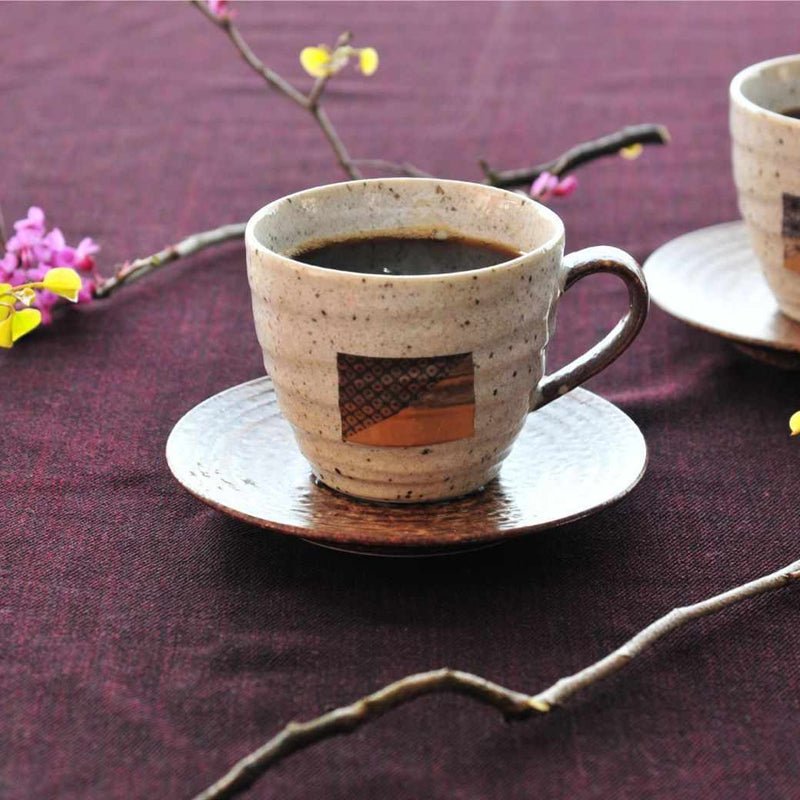 [แก้ว (ถ้วย)] ถ้วยกาแฟและชุดจานรอง | Hakuichi | ใบทอง Kanazawa
