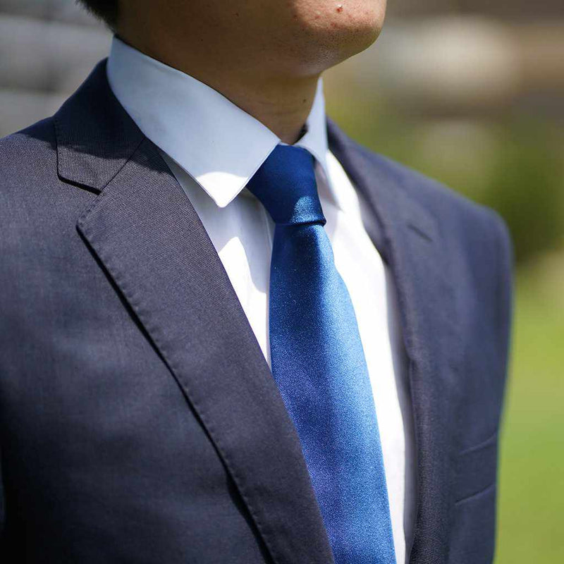 [系列]領帶靛藍miyavi 33 Momme Silk Satin | Gunnai紡織品