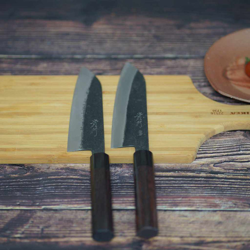 [Kitchen (Chef) มีด] มีด Kurobuchi Santoku (Aogami Super Steel) 170 มม. | ใบมีด Forged Echizen | Iwai Cutlery