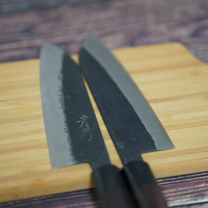 [Kitchen (Chef) มีด] มีด Kurobuchi Santoku (Aogami Super Steel) 170 มม. | ใบมีด Forged Echizen | Iwai Cutlery
