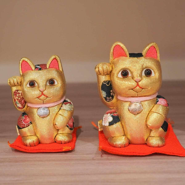 [Beckoning (Lucky) Cat] Maneki Neko, Feng Shui (Gold) Fortune | Edo Art Dolls | ตุ๊กตา Kakinuma