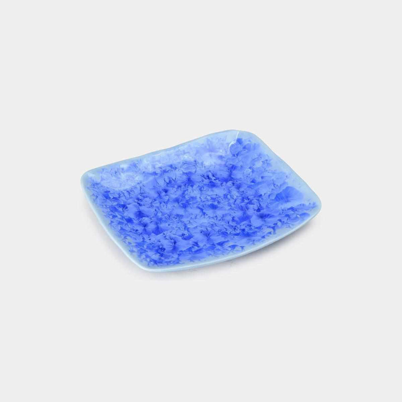 [LARGE PLATE (PLATTER)] FLOWER CRYSTAL (BLUE) LONG PLATE | TOUAN | KYOTO-KIYOMIZU WARES