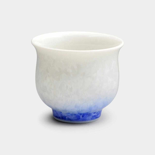 [Sake Cup] Flower Crystal (สีน้ำเงินบนพื้นหลังสีขาว) Guinomi | Touan | สินค้า Kyoto-Kiyomizu