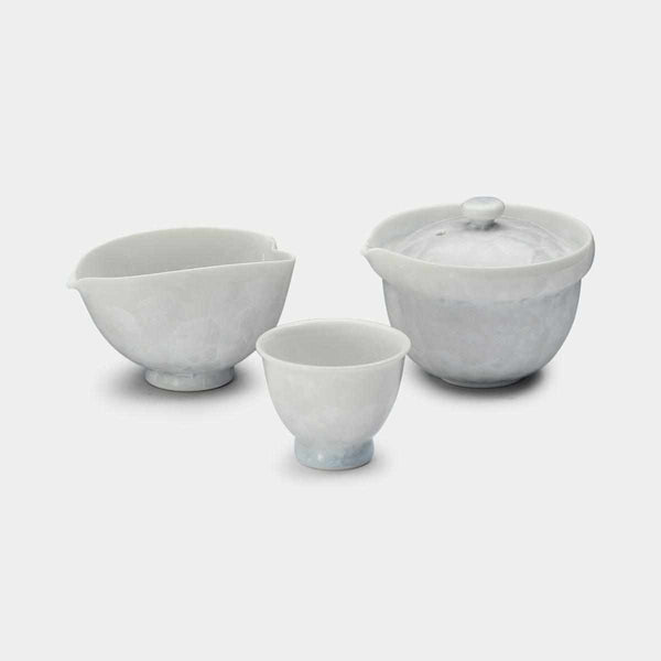 【京燒 清水燒】陶葊 花結晶 (白) 小茶器 (7件組)