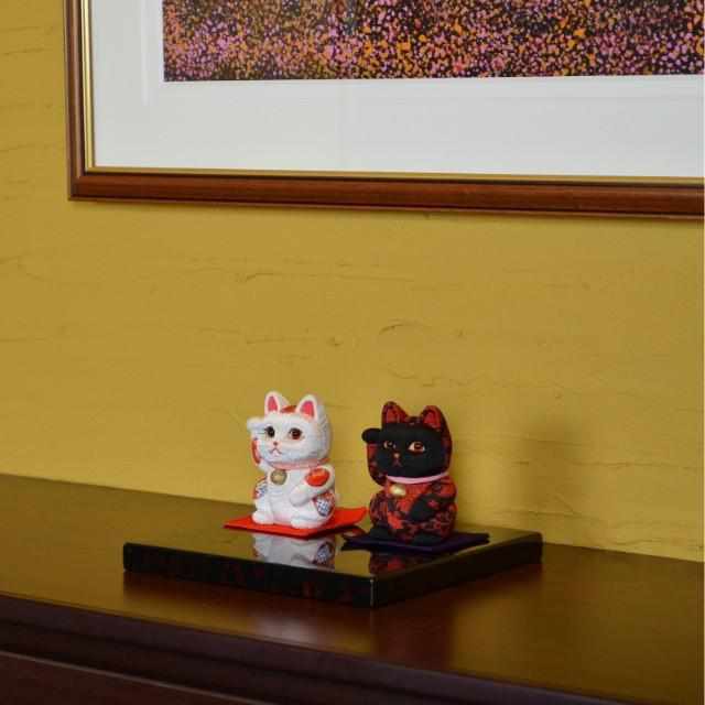[Beckoning (Lucky) Cat] Maneki Neko Kinsho Black | Edo Art Dolls | ตุ๊กตา Kakinuma