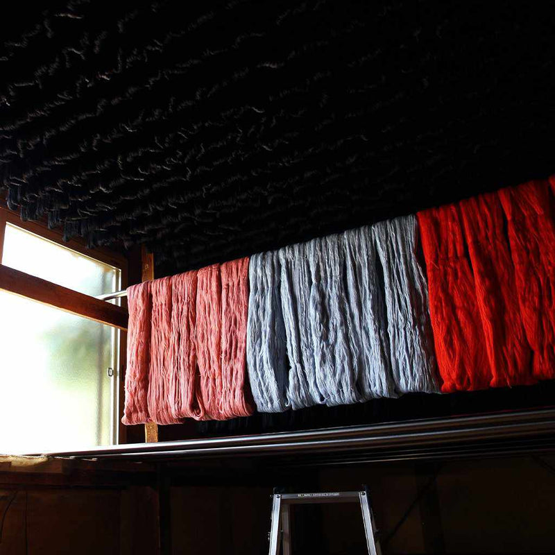 [圍巾]Stall Kasane Oguri顏色（綠松石色X淺藍色）| Gunnai紡織品