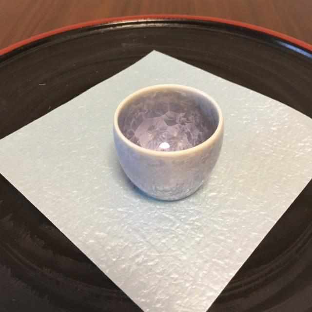 [Sake Cup] Flower Crystal (Ginfuji) Guinomi (1 ชิ้น) | Touan | สินค้า Kyoto-Kiyomizu