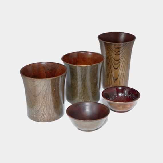 [Sake Cup] Tumbler, Cup, Choco (ชุด 5 ชิ้น) | คาบายาชิแท่นบูชา Niigata Lacquerware