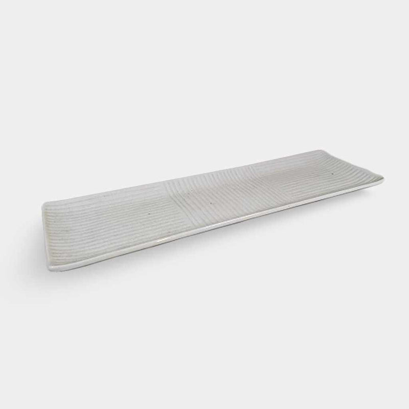 [แผ่นขนาดใหญ่ (แผ่นเสียง)] Comb Saury Plate White | Marumo Kato Pottery | Mino Wares