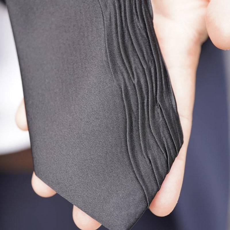 [Pleats Tie]緞黑色| Nekado | Nishijin Ori（紡織品）