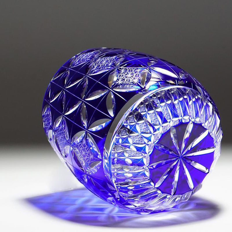 [GLASS] KIKU SHIPPO (BLUE) | KIRIKO
