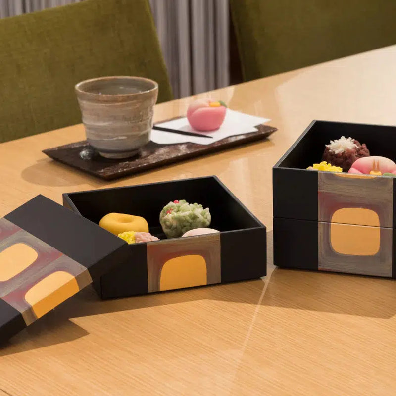 [午餐盒]古董箔3部分（黑色）|金澤金葉|哈庫奇