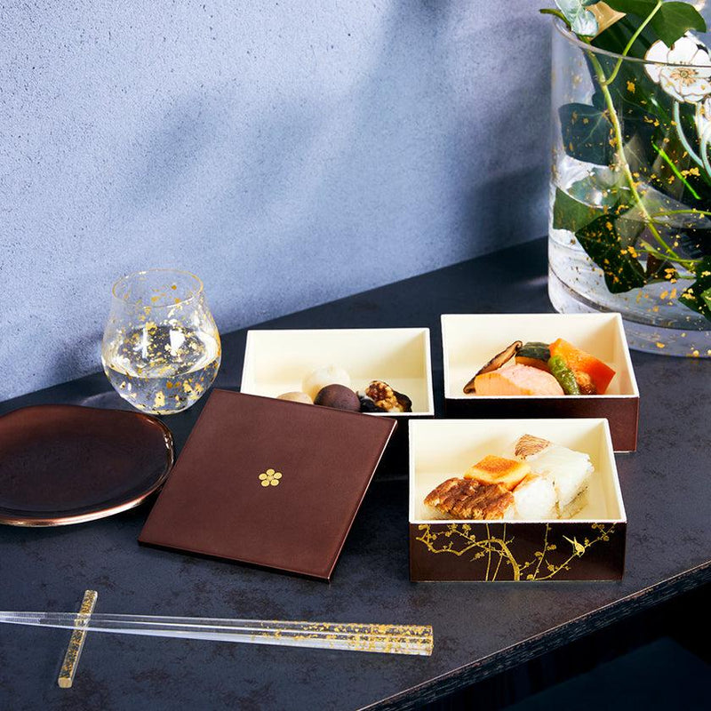 [กล่องอาหารกลางวัน] Kaga Shikisai Sepia | Kanazawa Gold Leaf | ฮูคุอิจิ