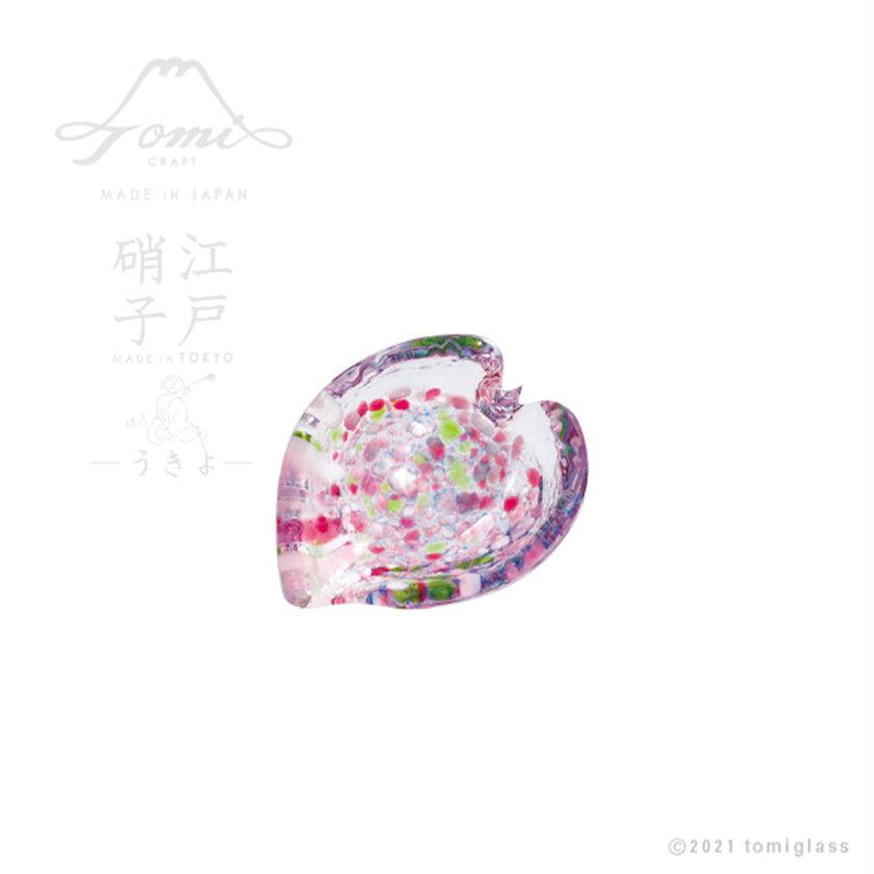 [SMALL DISH (PLATE)] UKIYO HIRARI FUJIMATSURI SET(SMALL BOWL & SMALL PLATE & CHOPSTICK REST) | EDO GLASS | TOMI GLASS
