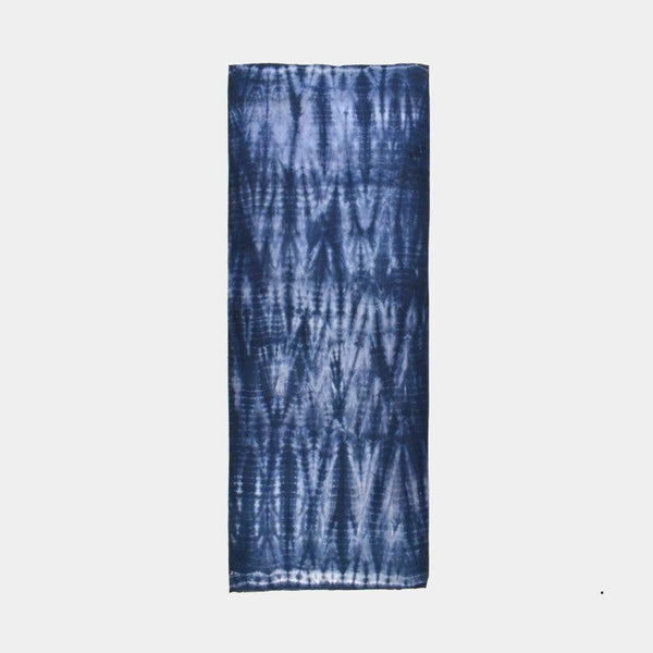 [ผ้าเช็ดตัว] Tenugui Tornado-Shibori (สีน้ำเงิน) พร้อมกล่องกระดาษ | Kyoto Kanoko Shibori | Yoake