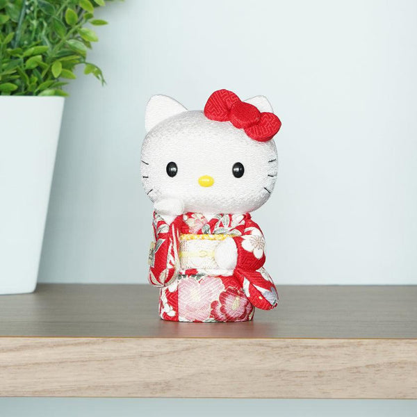 [Beckoning (Lucky) Cat] Hello Kitty (สีแดง) | Edo Art Dolls | ตุ๊กตา Kakinuma