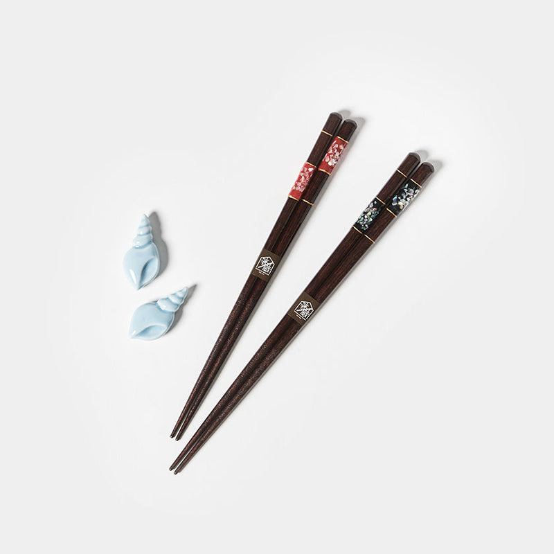 [Chopsticks] Raden Checkered Pair กับ Chopstick Rests | Wakasa Lacquerware | มัตซึแคน