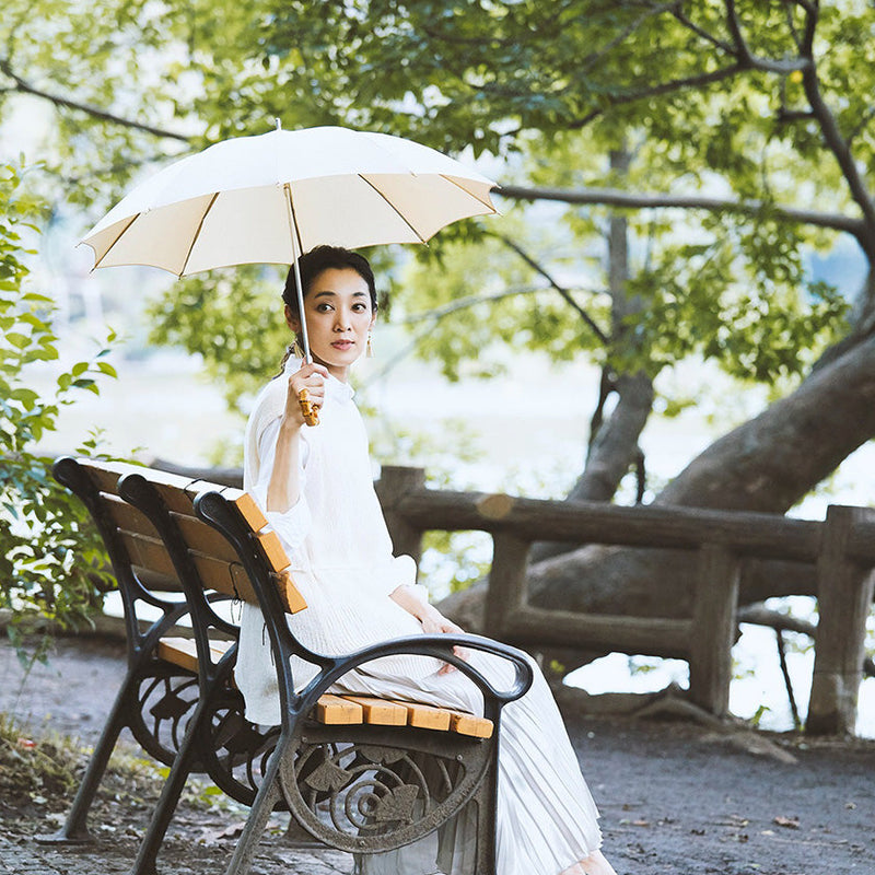 [ร่ม] Shantung Short ของผู้หญิง (สีเบจ) | Tokyo Umbrella | Maehara Koei Shoten