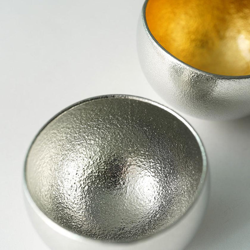 [清酒杯] Kuzushi -Yure-（S）錫和金葉套裝|高田銅牌