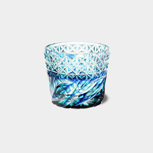 [แก้ว] Buckwheat Lapis Lazuli (Green-Lapis Lazuli) ในกล่อง Paulownia | Satuma Vidro | Satsuma Cut Glass