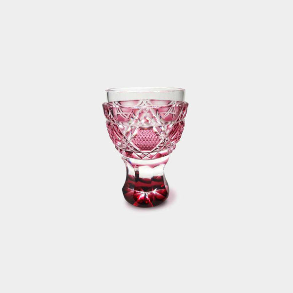 [Sake Cup] Horse Cup (สีแดงสีแดง) ในกล่อง Paulownia | Satuma Vidro | Satsuma Cut Glass