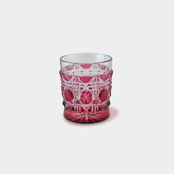 [แก้ว] แก้วเก่า (สีแดงสีแดง) ในกล่อง Paulownia | Satuma Vidro | Satsuma Cut Glass