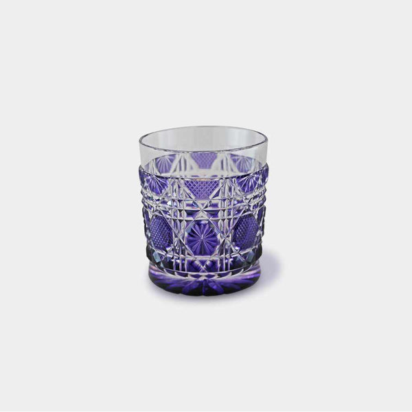 [แก้ว] แก้วเก่า (สีม่วงทอง) ในกล่อง Paulownia | Satuma Vidro | Satsuma Cut Glass