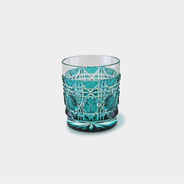 [แก้ว] แก้วเก่า (สีเขียว) ในกล่อง Paulownia | Satuma Vidro | Satsuma Cut Glass