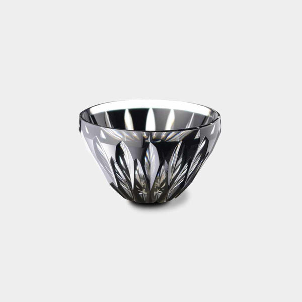 [Sake Cup] Sakurajima Cup (สีดำ) ในกล่อง Paulownia | Satuma Vidro | Satsuma Cut Glass
