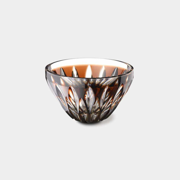 [Sake Cup] Sakurajima Cup (สีน้ำตาล) ในกล่อง Paulownia | Satuma Vidro | Satsuma Cut Glass