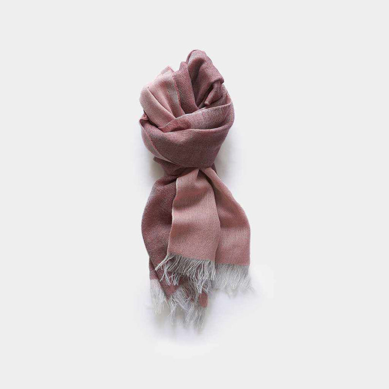[圍巾]停滯卡薩內魯塞特顏色 （蒼白粉紅色 X 魯塞特布朗） |岡奈紡織