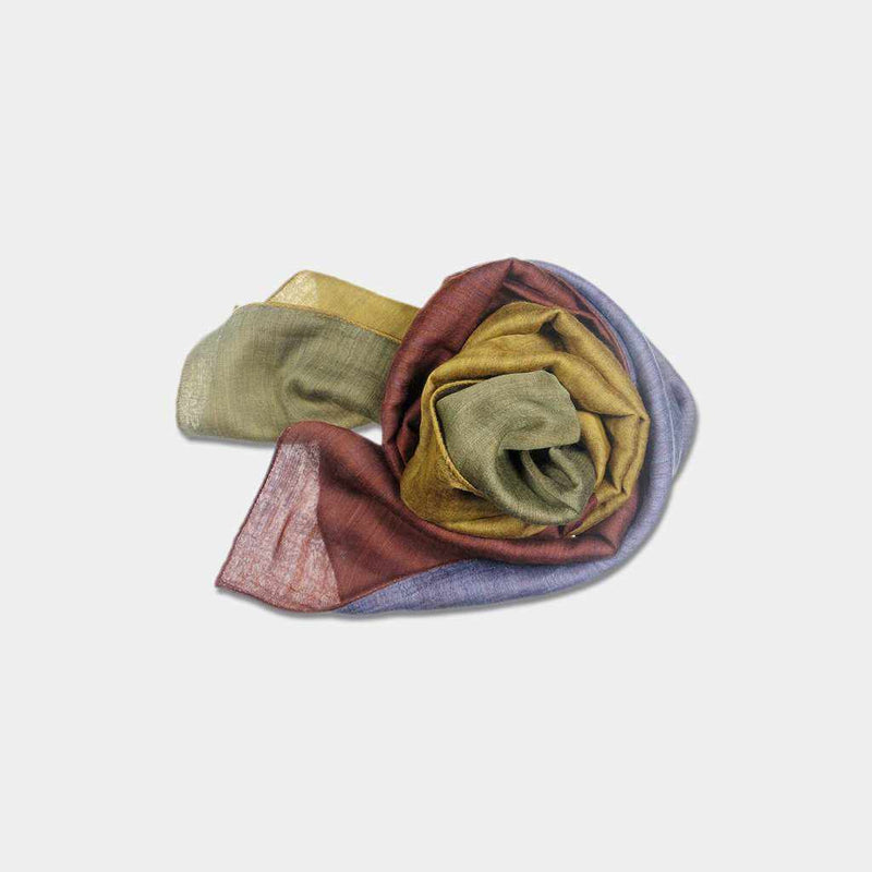 [圍巾]停滯的亞蘇拉吉 · 埃里馬基 （黃金 X 莫斯綠色 X 兵器 X 灰色藍色） |岡奈紡織