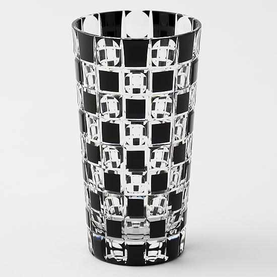 [GLASS] KUROCO TAMA CHECKERED TUMBLER | EDO CUT GLASS