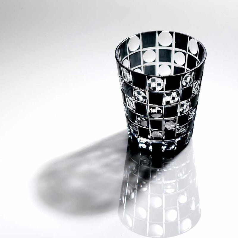 [แก้ว] Kuroco Tama Checkered Old | เอโดะตัดแก้ว