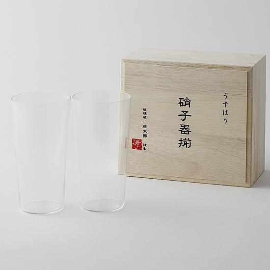 [แก้ว] TICBLER L 2 ชิ้นตั้งอยู่ในกล่องไม้ | แก้วเอโดะ