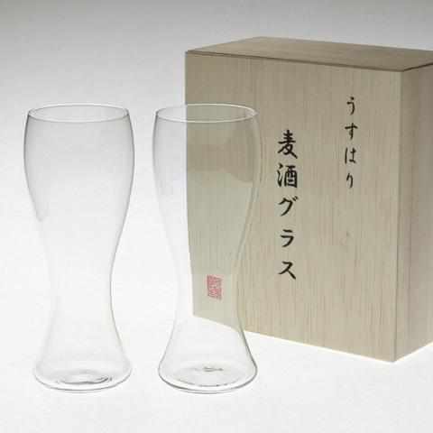 [แก้ว] แก้วเบียร์เบา ๆ ในกล่องไม้ 2 ชิ้นในกล่องไม้ | แก้วเอโดะ