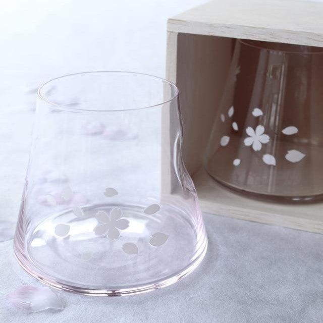 [GLASS] CHERRY BLOSSOMS & MT FUJI (1 PIECE) PINK | COLOR & DESIGN CHANGE | MARUMO TAKAGI