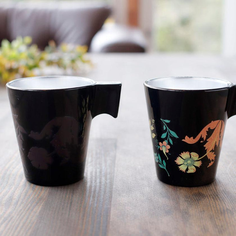[แก้ว (ถ้วย)] ถ้วยพฤกษศาสตร์ (ดำ) ถ้วย & จานรอง | การเปลี่ยนแปลงสีและการออกแบบ Marumo Takagi