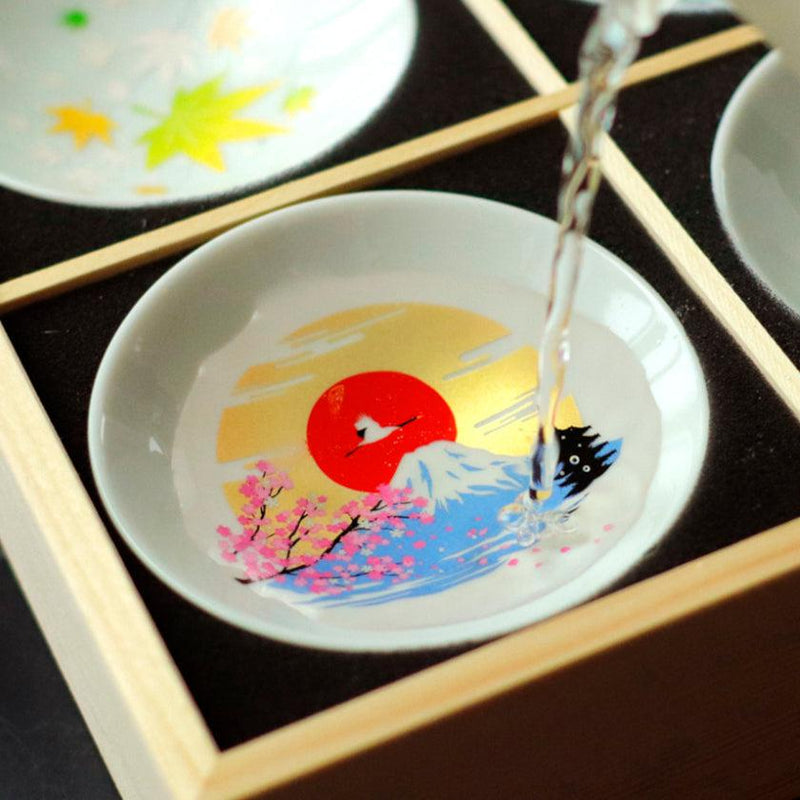 [Sake Cup] 12 ชิ้นตั้งอยู่ในญี่ปุ่นมายากลประเพณีญี่ปุ่น | Mino Wares | Marumo Takagi