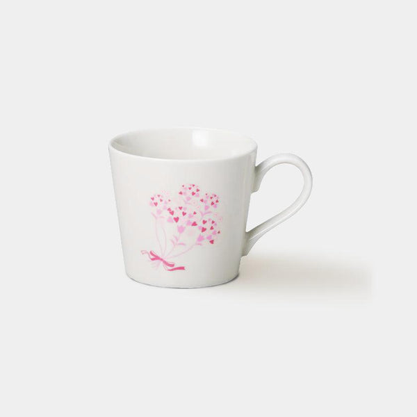 [杯子（杯）]由心（白色）傳達的花朵|顏色與設計變更| Mino Wares |馬魯莫·高吉（Marumo Takagi）