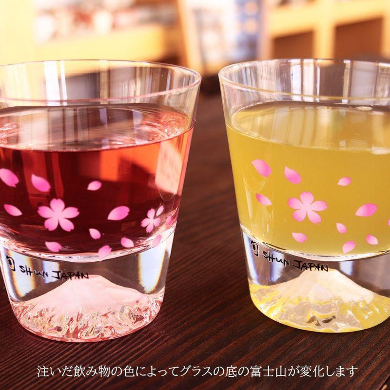 [Rock Glass] Color & Design Change Cherry Blossoms & Mt ฟูจิ (1 ชิ้น) | Marumo Takagi