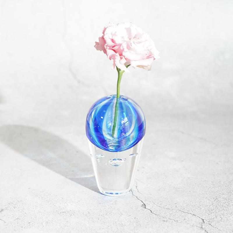 [แจกัน] Bloom Blue (S) | สตูดิโอแก้ว Izumo | กระจกเป่า (ผลิต 2 สัปดาห์หลังคำสั่ง)
