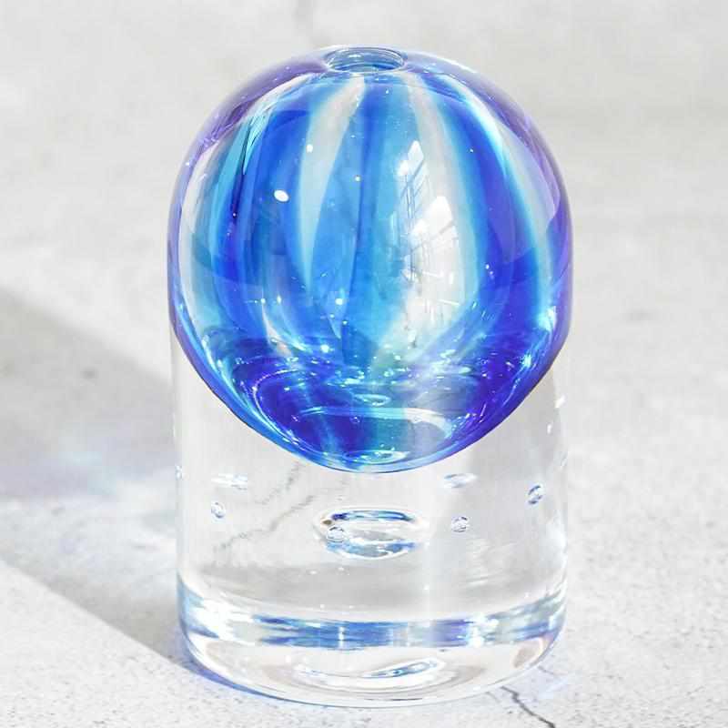 [แจกัน] Bloom Blue (M) | สตูดิโอแก้ว Izumo | กระจกเป่า (ผลิต 2 สัปดาห์หลังคำสั่ง)