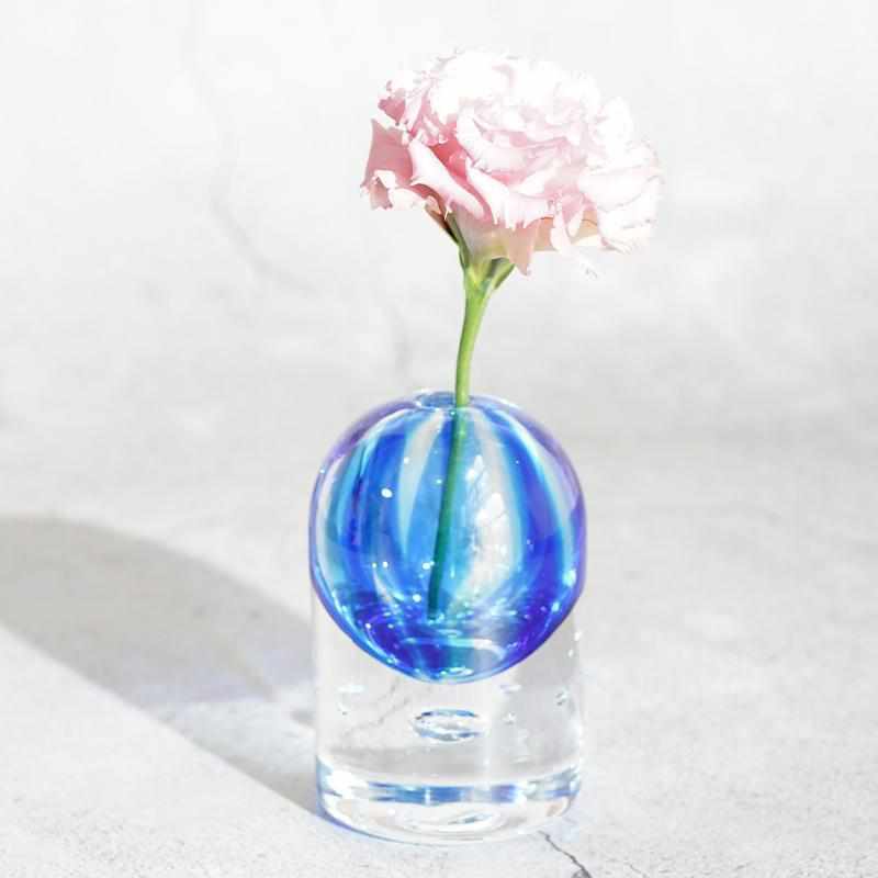 [VASE] BLOOM BLUE (M) | GLASS STUDIO IZUMO | BLOWN GLASS (2 weeks production after order)