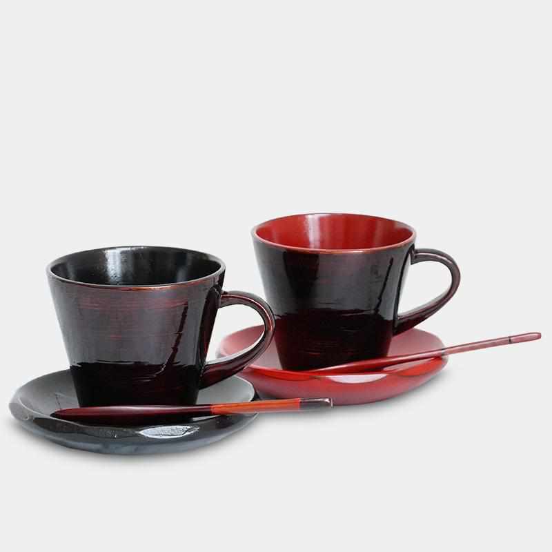 [ชุดถ้วยกาแฟ] 2 ชิ้น | Yakumo Lacquerware