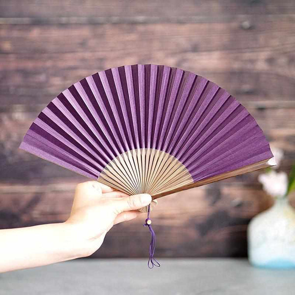 [แฟนมือ] Raushiki Urushi Purple | Kyoto Folding Fans | Rakukei