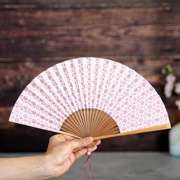 [แฟนมือ] Raushiki Urushi Pink | Kyoto Folding Fans | Rakukei