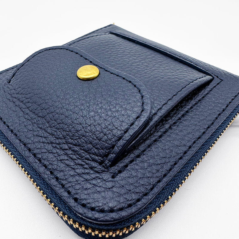 [皮革外殼] Type2 2縮小暮光藍色軟收縮牛皮，用硬幣口袋和標準D形環|皮革製品|拉克基
